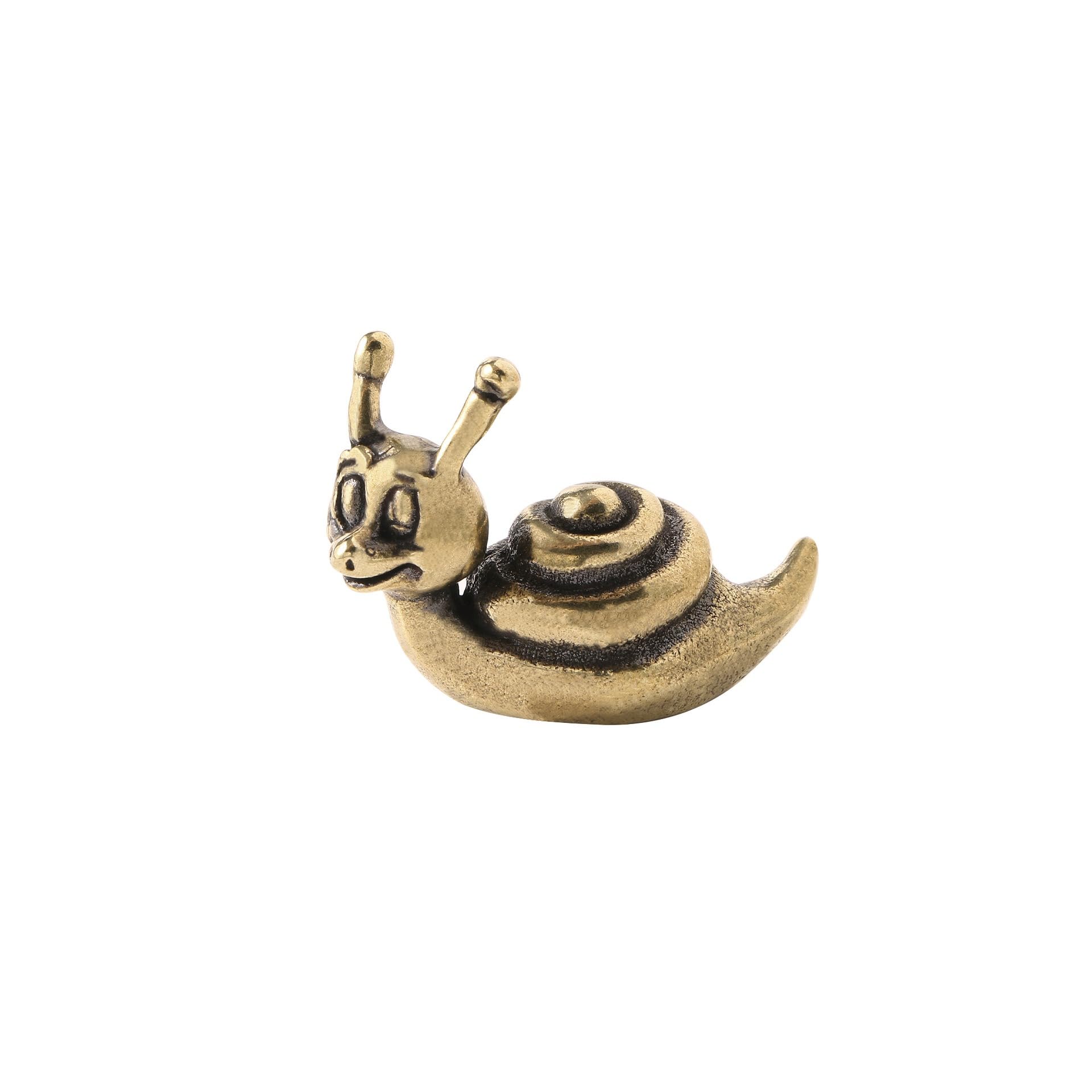 NGDFGR Brass Interesting Cartoon Snail Figurines,Metal Snail Statue Sculpture Desktop Ornament Home Bonsai Micro Landscape Decor Accessories