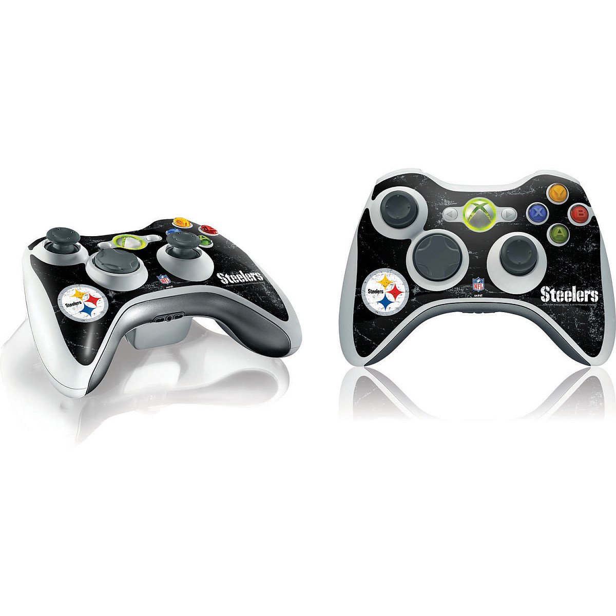 Skinit Decal Gaming Skin Compatible with Xbox 360 Wireless Controller - Officially Licensed NFL Pittsburgh Steelers Distressed Design