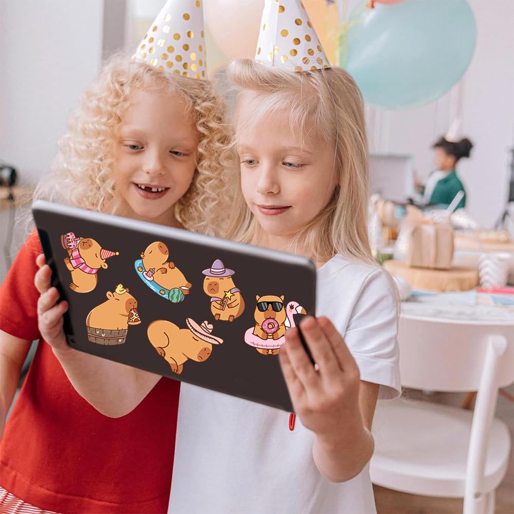 Rianpesn Capybara 50 Autocollants Capybaras Imperméables Pour Bouteilles D' Eau, Ordinateur Portable, Bagages, Décors Skateboard