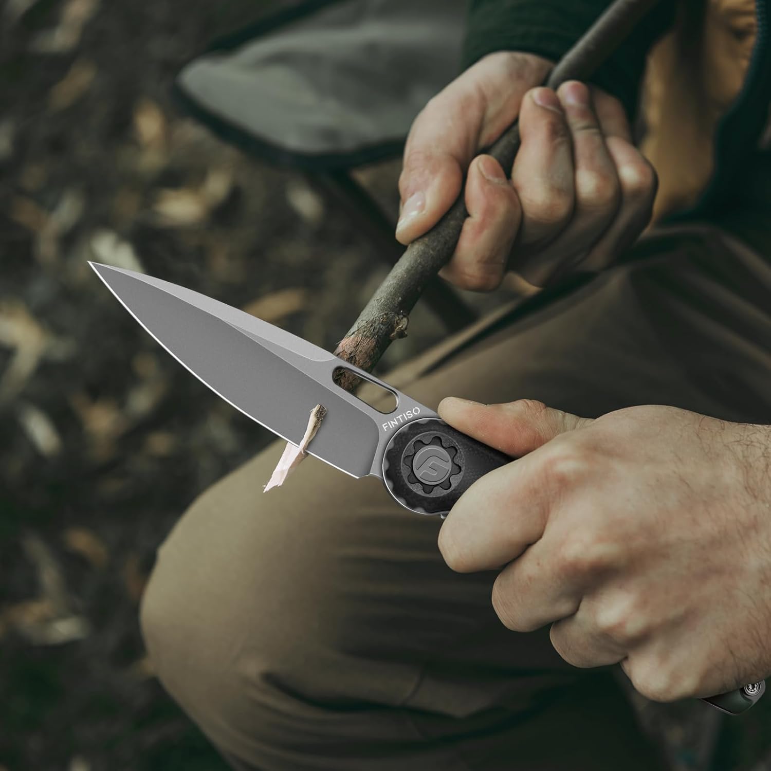 FINTISO Pocket Knife 3.5" Folding Knife Premium 14C28N Blade, Bicolour G10 Handle Design with Pocket Clip for Men Women, Small EDC Knife for Camping, Hunting, Hiking, Survival and Outdoor Activities, ROOK Series