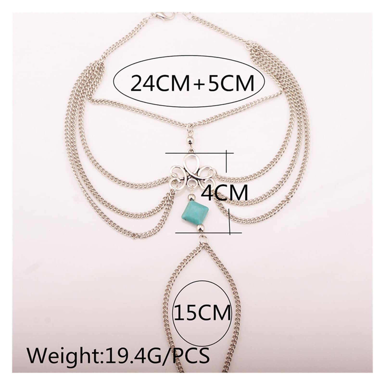 Braccialetti alla caviglia Cavigliera con nappa a catena turchese vintage Boho Beach - Cavigliere da donna regolabili Cavigliere da donna