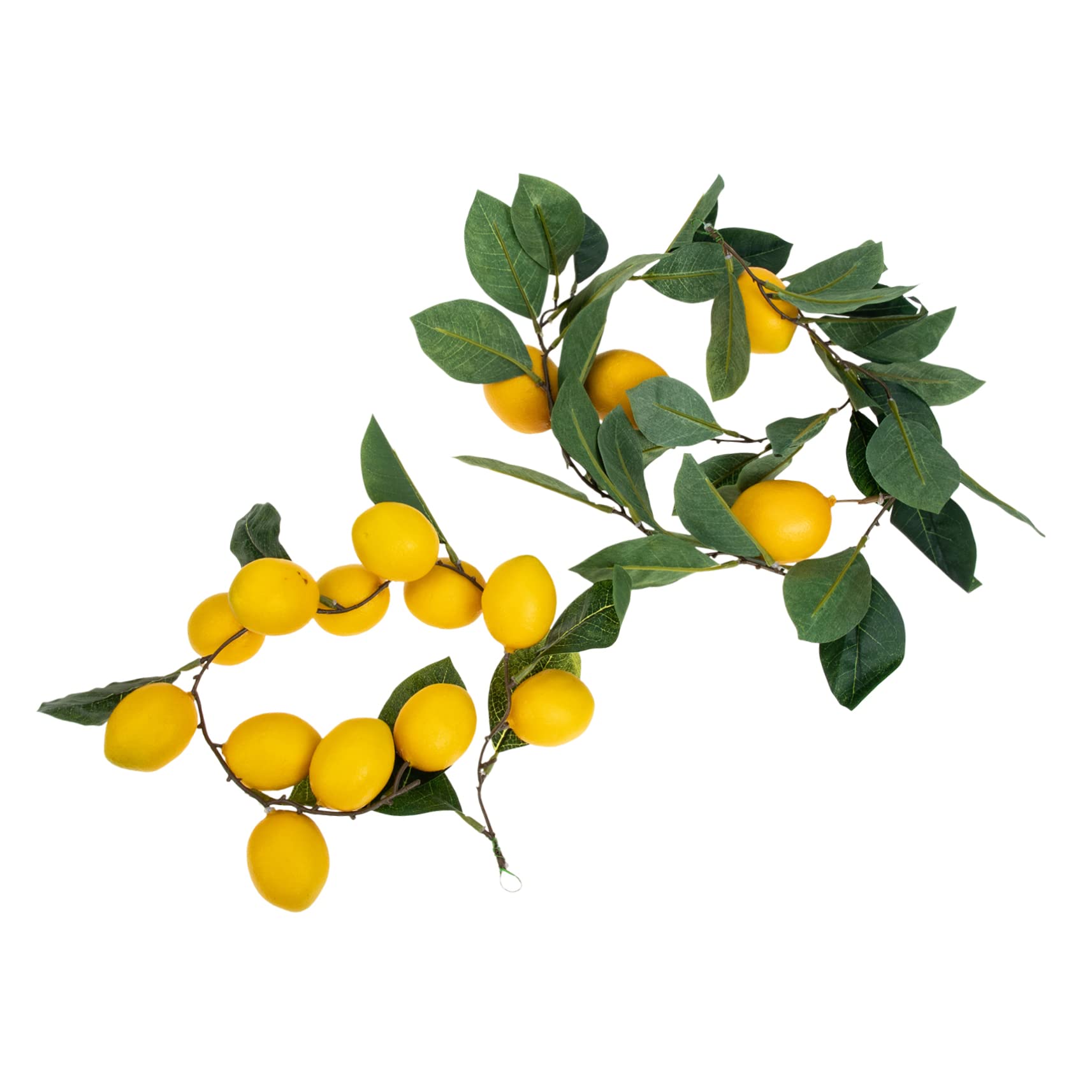 MUCKLILY 10 Pcs Simulation Lemon Rattan Fruit Decor Green Vines Coronas Para Puertas De Entrada Blue Desk Bell Home Decor Green Decor Spring Front Door Decor Hawaiian Leaf Wedding Plastic