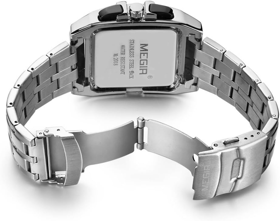 ساعت مچی کوارتز فولاد ضد زنگ مردان MEGIR مرد ساعت مچی میکرو مگس ضد آب