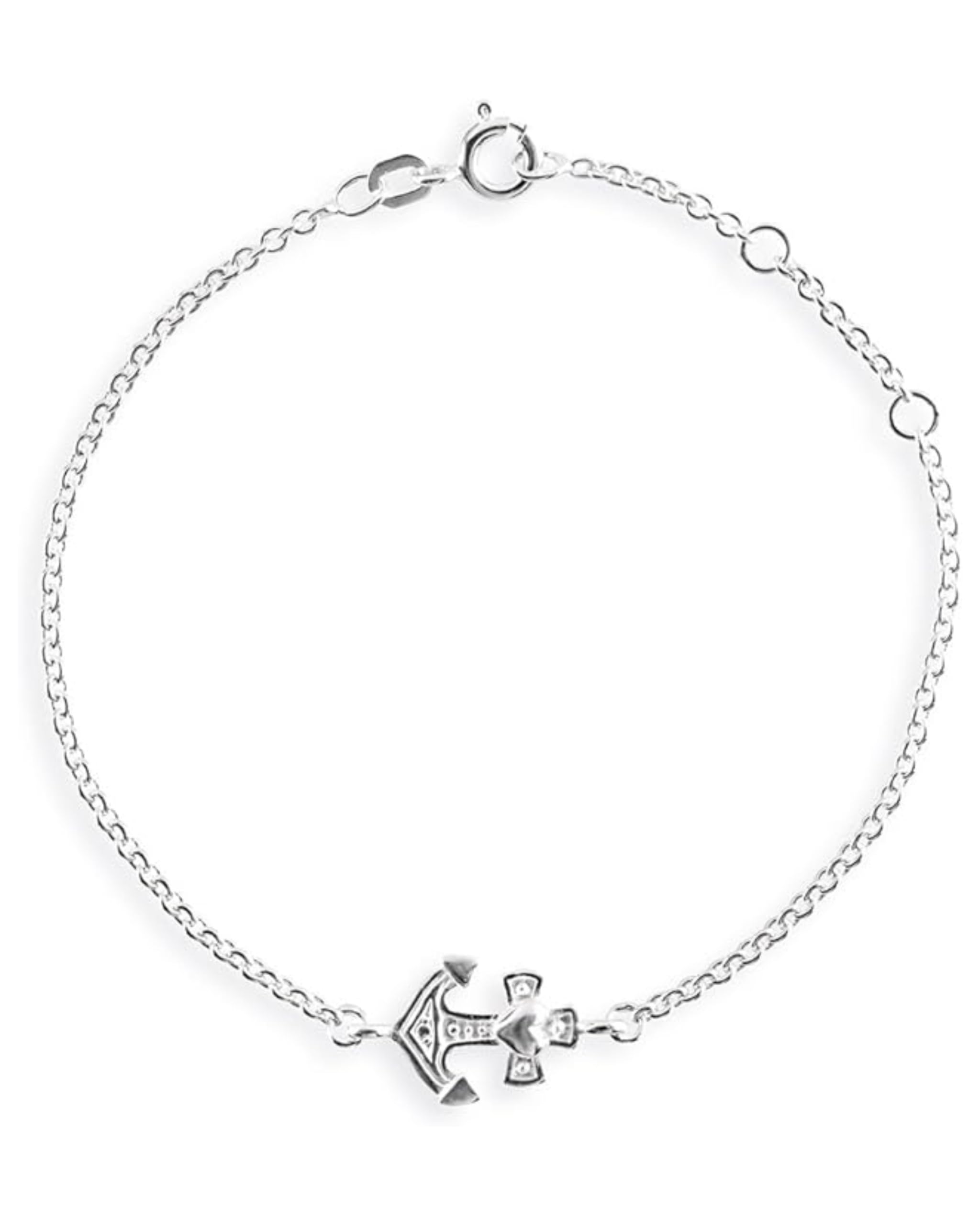 Heartbreaker "Glaube, Liebe & Hoffnung Armband I Damen-Armkette aus 925 Sterling Silber I Nickelfreies Armband mit Anker-Anhänger in Goldschmiedequalität I Silberarmband inkl. Verpackung I LD GLH 81