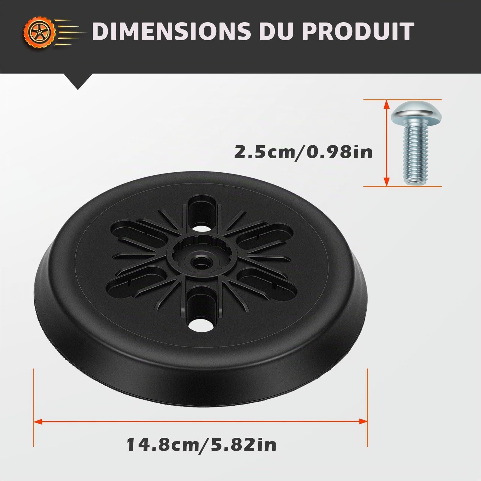 KASturbo 631158000 Plaque de ponçage 150 mm pour Metabo SXE 450 6 SXE 425 XL 27627 Plaque de ponçage avec 6 trous d'aspiration de poussière