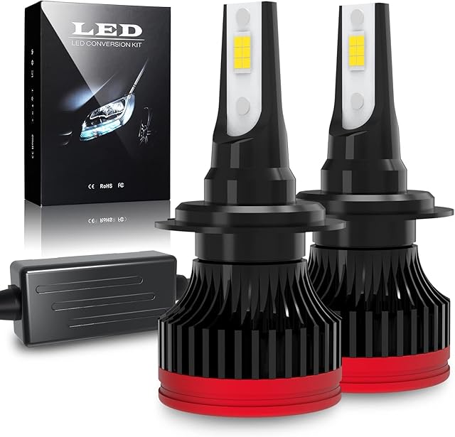 CO LIGHT H7 LED Headlight Bulb 16000LM 60W 6000K Cool White 400% Bright CANBus Ready All-in-One Car Headlight Conversion Kit for Car Head Lamps 1:1 Design Replacement Lights Kit, Pack of 2