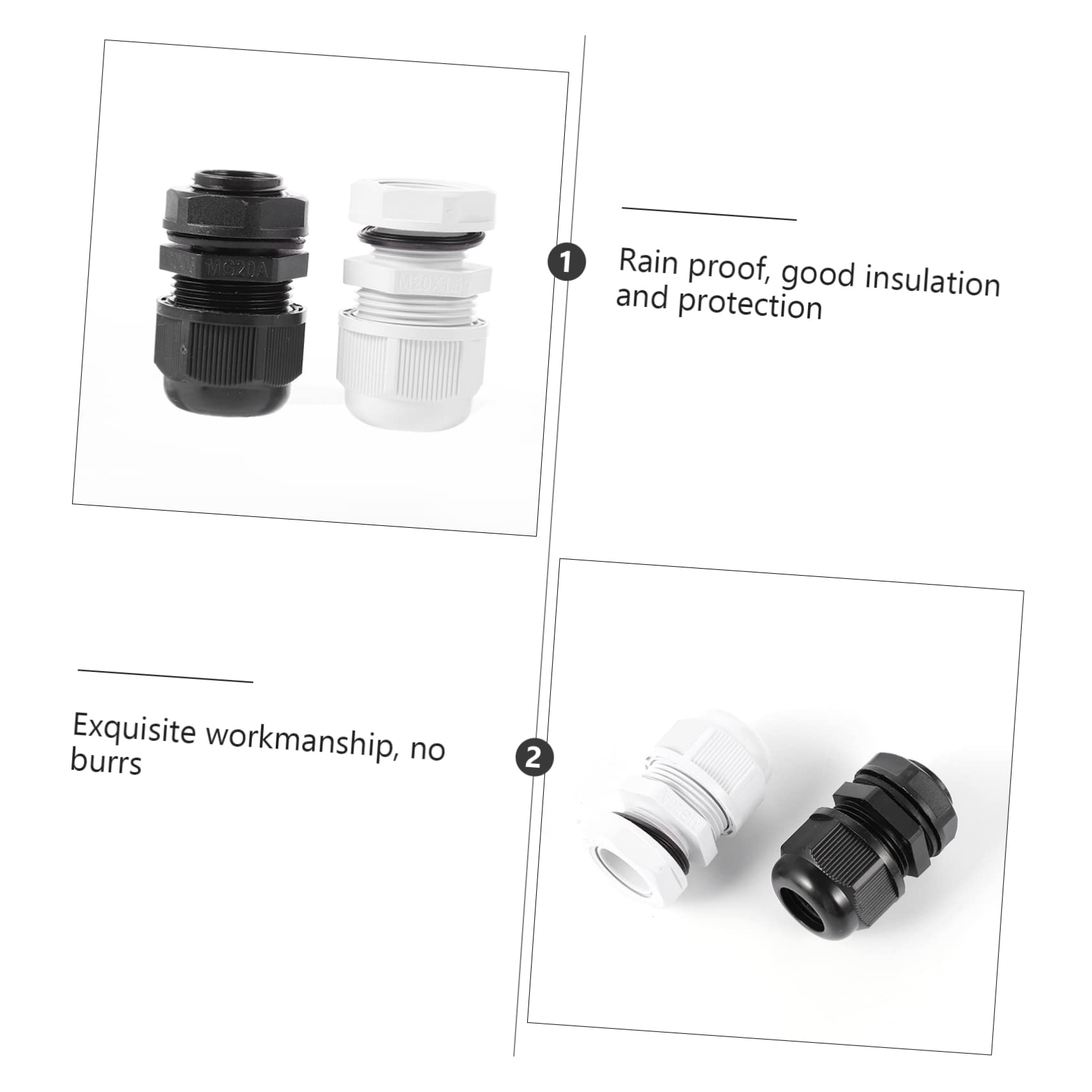 NUOBESTY 40 Prensaestopas Impermeables de Plástico, Protector de Cables, Alta Aislación y Resistente de 40° a 100°, para Conexiones Seguras