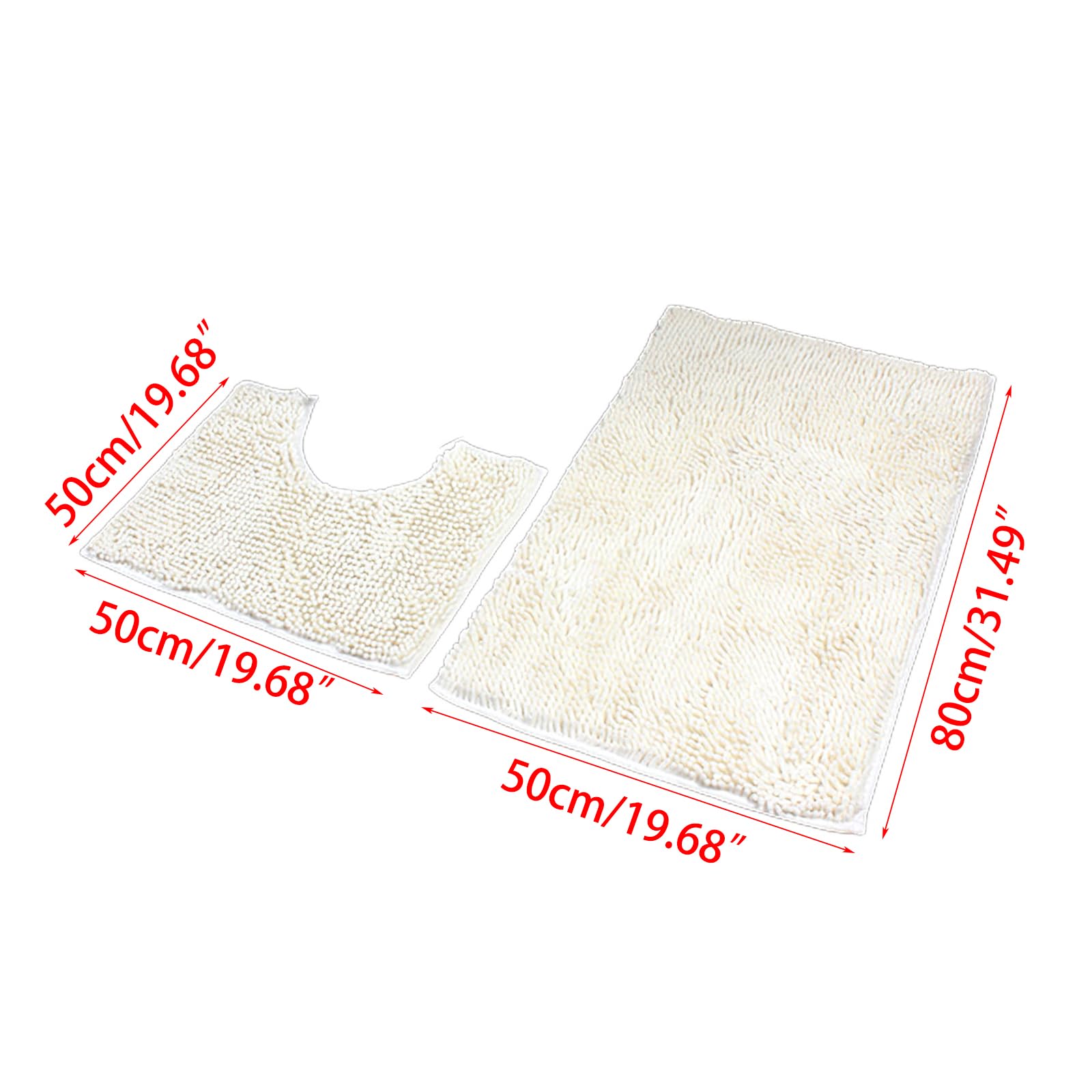 Tappeti da Bagno Tappetini da Bagno in ciniglia Set 2 Tappetini da Bagno Antiscivolo Super assorbenti Tappeti a Forma Decorazione Lavabile in Lavatrice Morbido e Assorbente