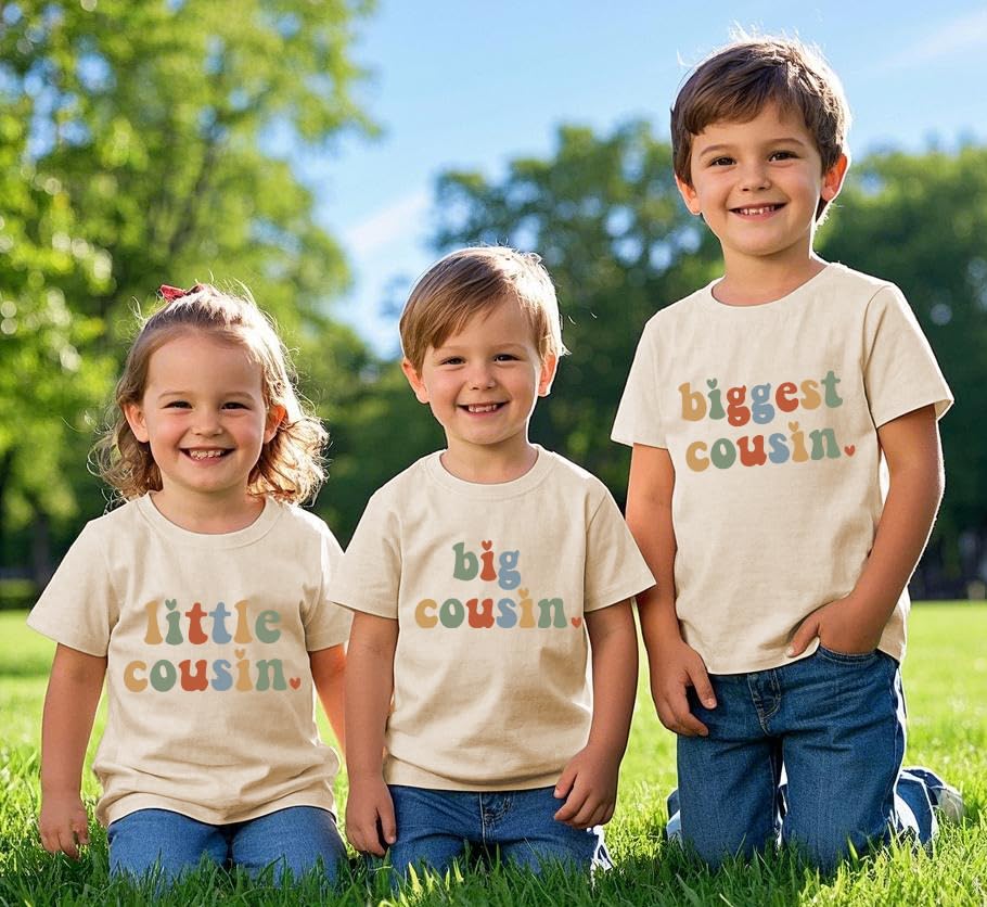 Cousin Shirt for Toddler Boys Girls Cool Biggest Big Little Cousin Shirt Summer Family Vacation Tees Gift 2-7T4