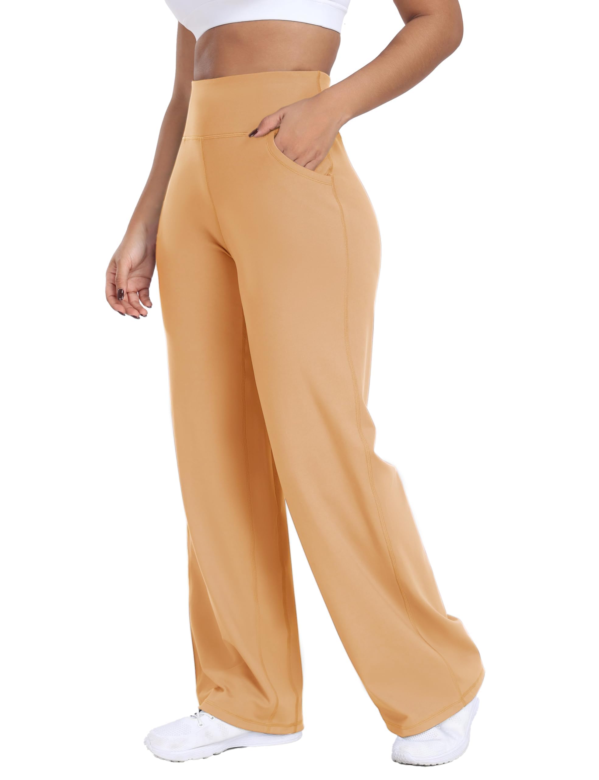 ESOFT Wide Leg Pants Women High-Waisted Yoga Work Dress Pants with Pockets, Casual Sweatpants, Petite/Regular