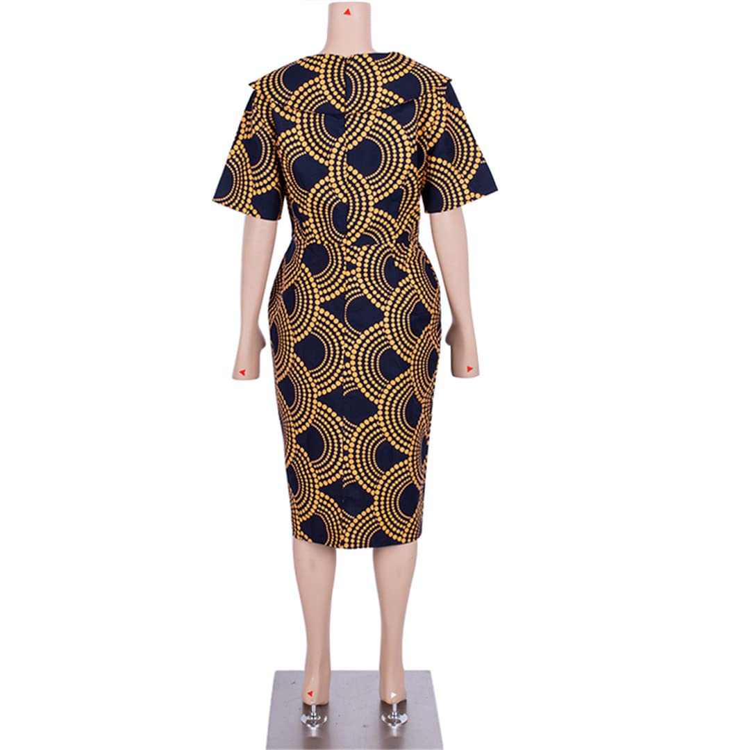 Amazon.com: African Print Dresses for Women Short Sleeve Mid-Dress Dashiki  Traditional Knee-Length African Dresses 1329 XL : Clothing, Shoes & Jewelry