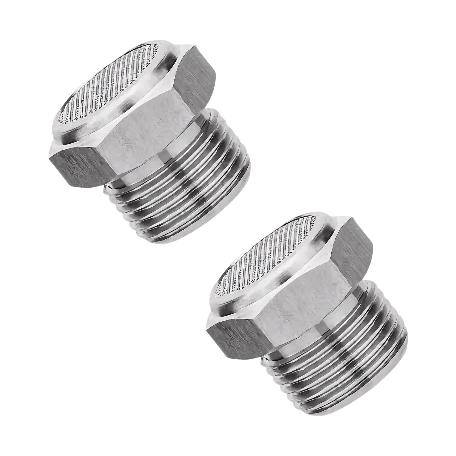 Lot de 2 silencieux pneumatiques, filetage mâle PT 1", tête plate, en acier inoxydable 304, pour compresseurs d'air industriels et outils d'atelier automobile.