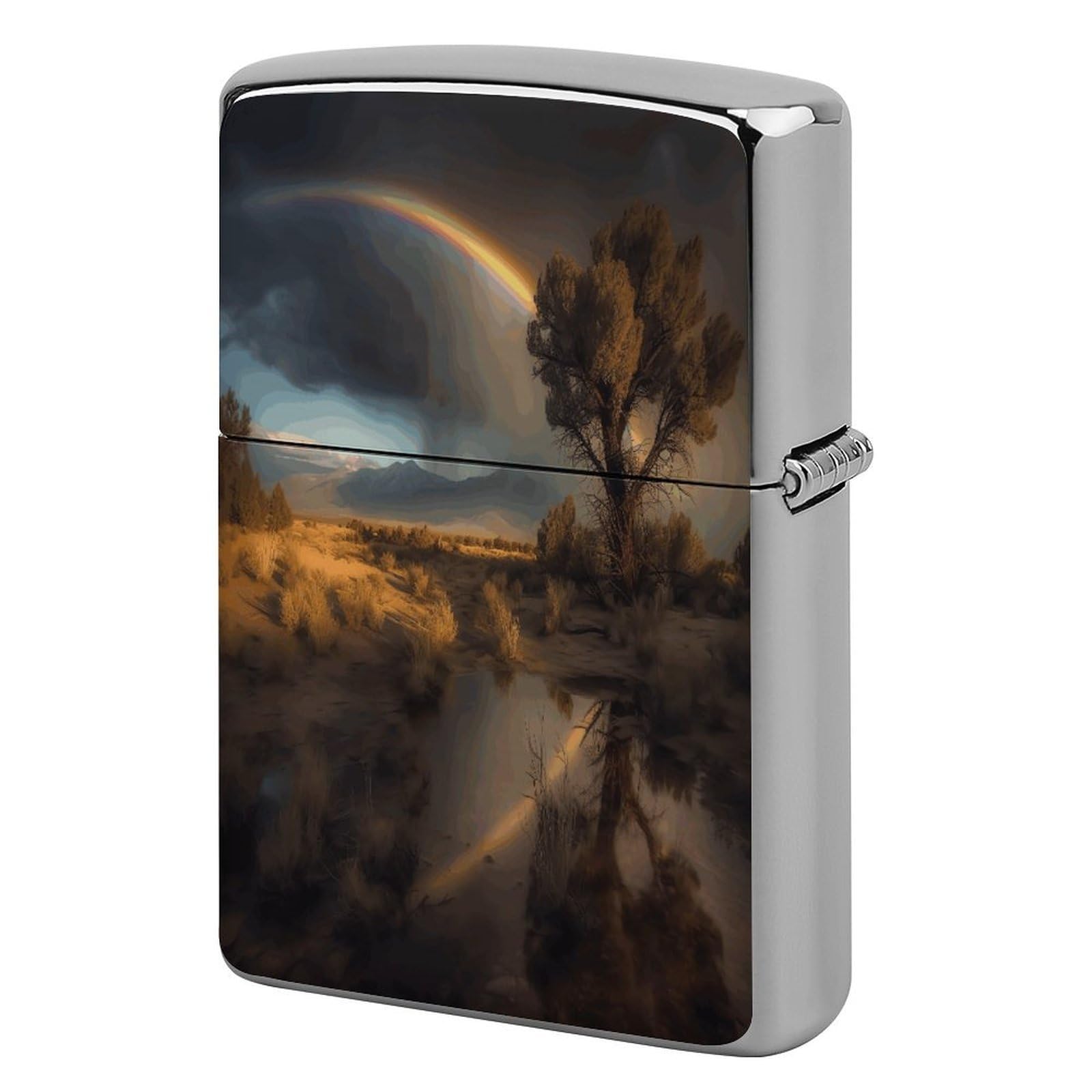 Fekiloot Style Natural Landscape Lighter Case Cover Metal Lighter Case