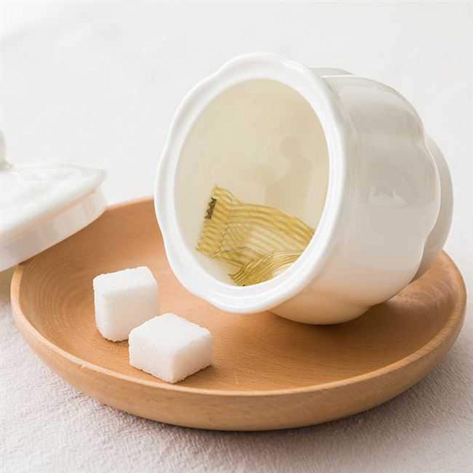 Azucarero Retro con Tapa, Cubo de café, azucarero, té, azúcar granulado Blanco, azucarero de cerámica