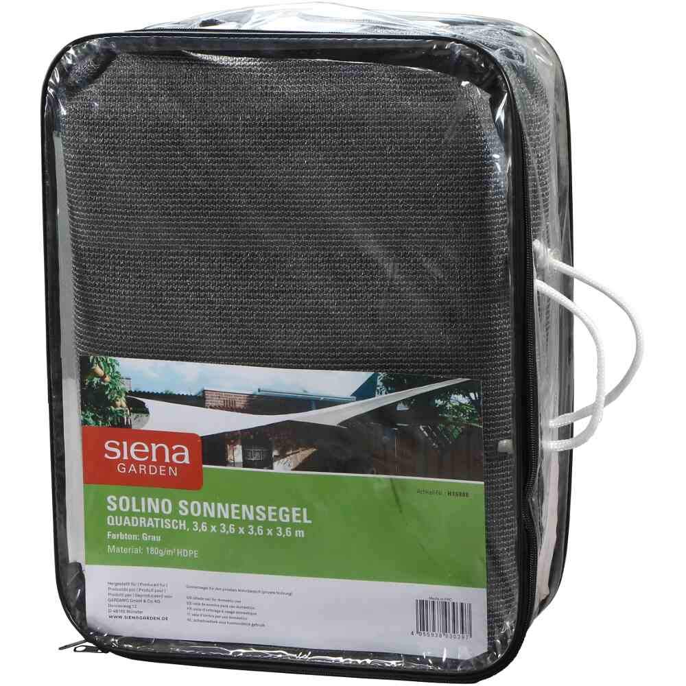 SIENA GARDEN Sonnensegel SOLINO quadratisch 3,6 m grau Garten