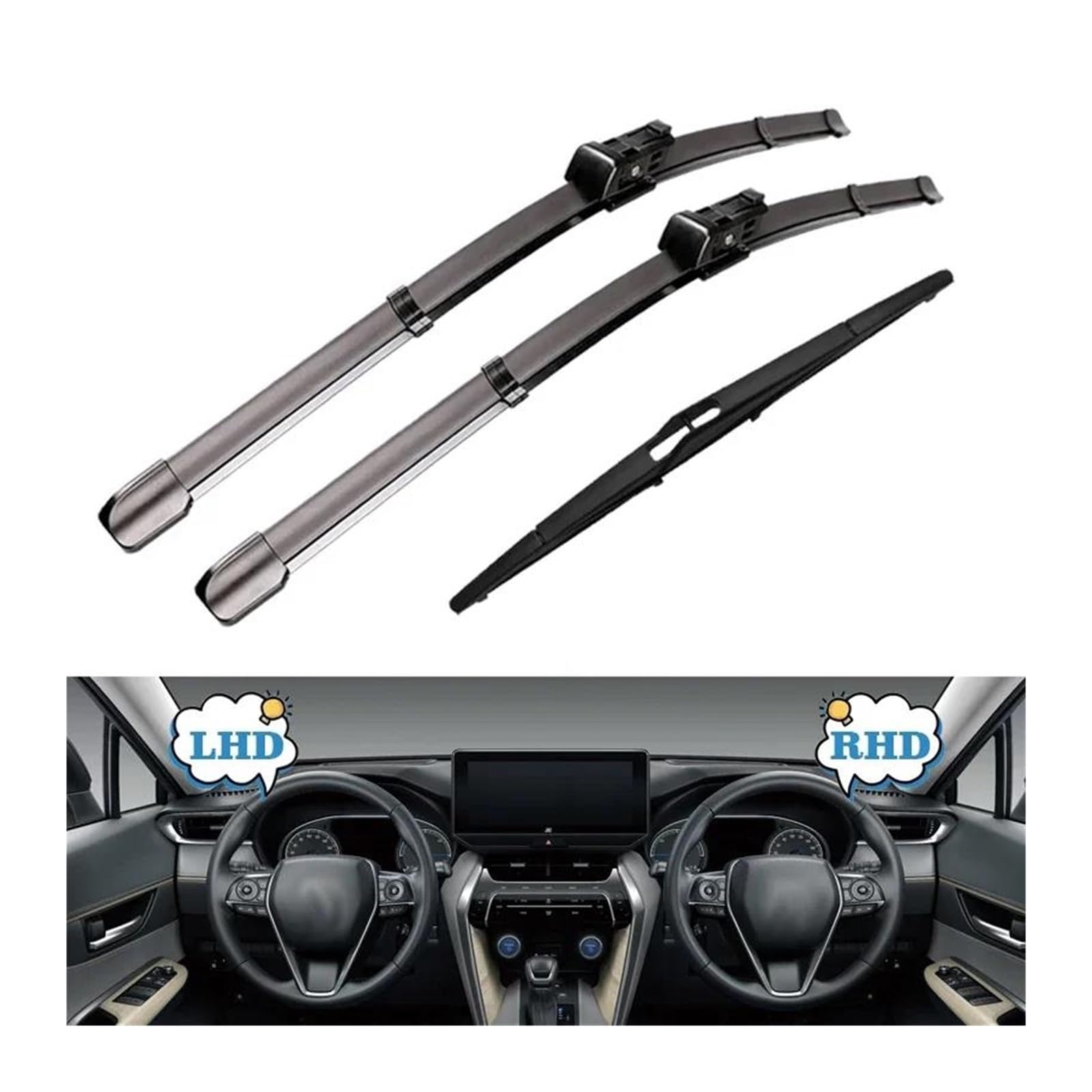 Escobillas Limpiaparabrisa 262014 Para VOLVO XC60 XC 60 MK1 2009-2016 26" + 20" +14 Escobillas Limpiaparabrisas Delanteras Y Traseras Accesorios Parabrisas Coche(RHD Front Rear)