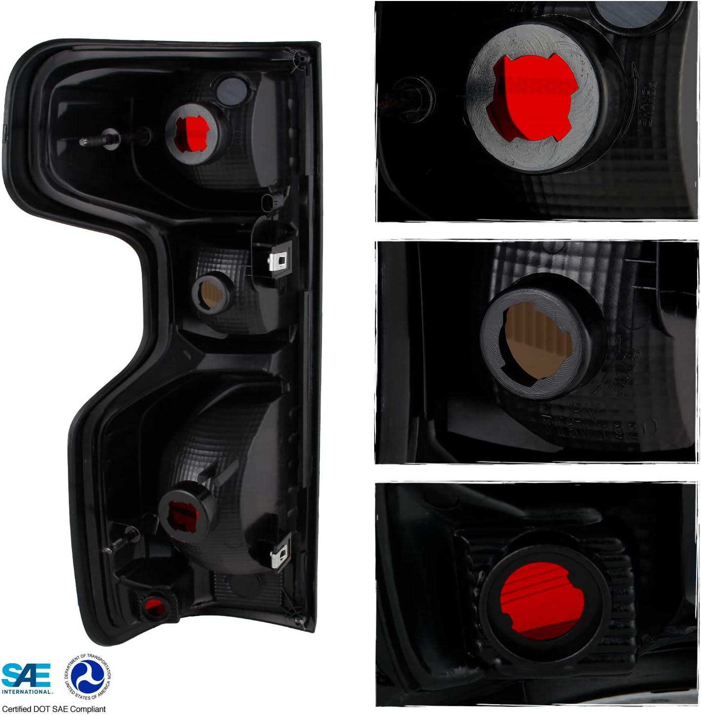 AKKON - Fits 2019-2021 Chevy Silverado 1500 20-21 2500HD 3500HD [Halogen Type] Red Smoked Tail Lights Brake Lamps Pair