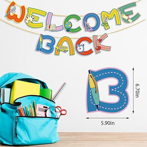 Miniatura 8 de Cartel de regreso a clases para el primer día de escuela, primer día de escuela, pancarta de bienvenida a la escuela, cartel de Apple para tablón de