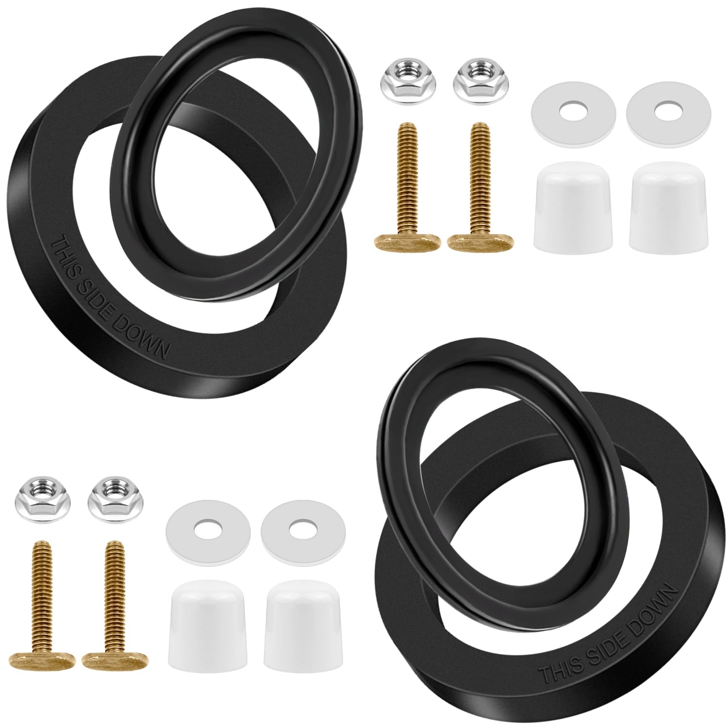 Two Sets RV Toilet Seal Toilet Seal Kit RV Toilet Seal Part Fits for 300 310 320 Series Toilets, Replace 385311652 385311658 RV Toilet Flush Ball Seal