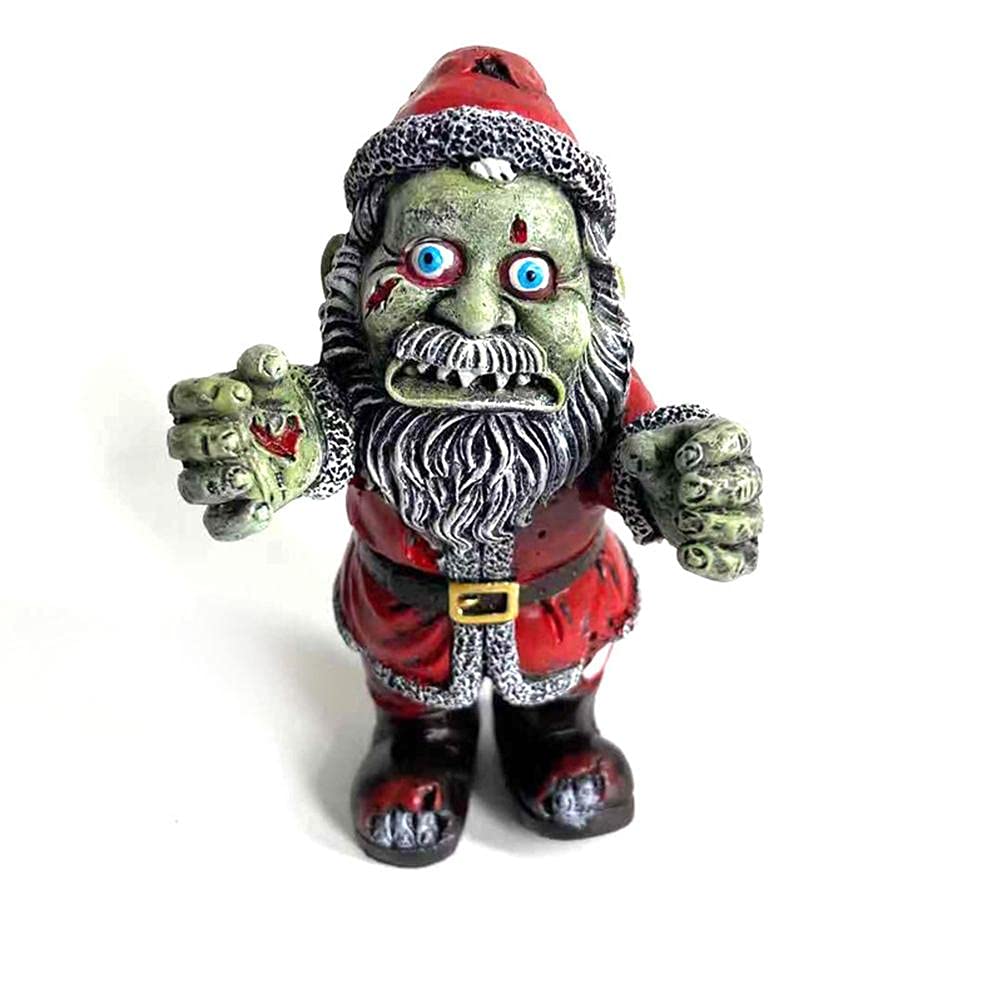 Chiyyak Zombie Gnome Garden Sculpture, Resin Garden Gnome Scary Gnome Statue Garden Figures Funny Garden Ornaments for Indoor and Outdoor Halloween Decoration 12.5 cm