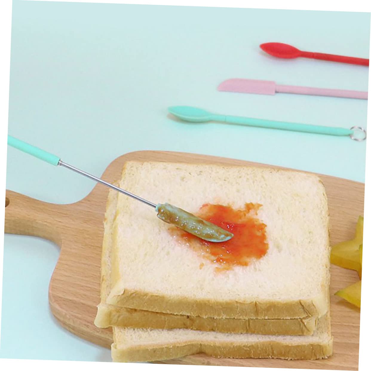 Alipis 5juegos Espátula y Cucharón De Silicona Multiusos Para Cocina Para Mermeladas Cosméticos y Rosa