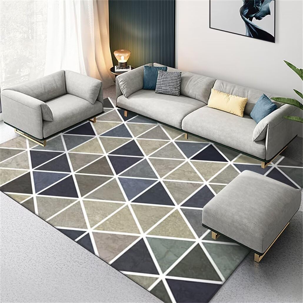 Tapis lavable bleu 50x150cm pour un entretien facile au salon