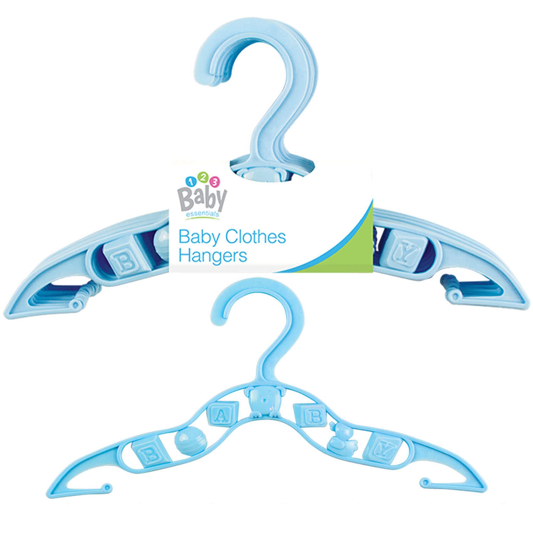 1-100 x Baby Hangers | WHITE | BLUE | PINK | Toddler Children Kids Unisex Clothes Shirts New Basics Coat Trouser Nursery Clothing (40 x Hangers, BLUE) — image 1