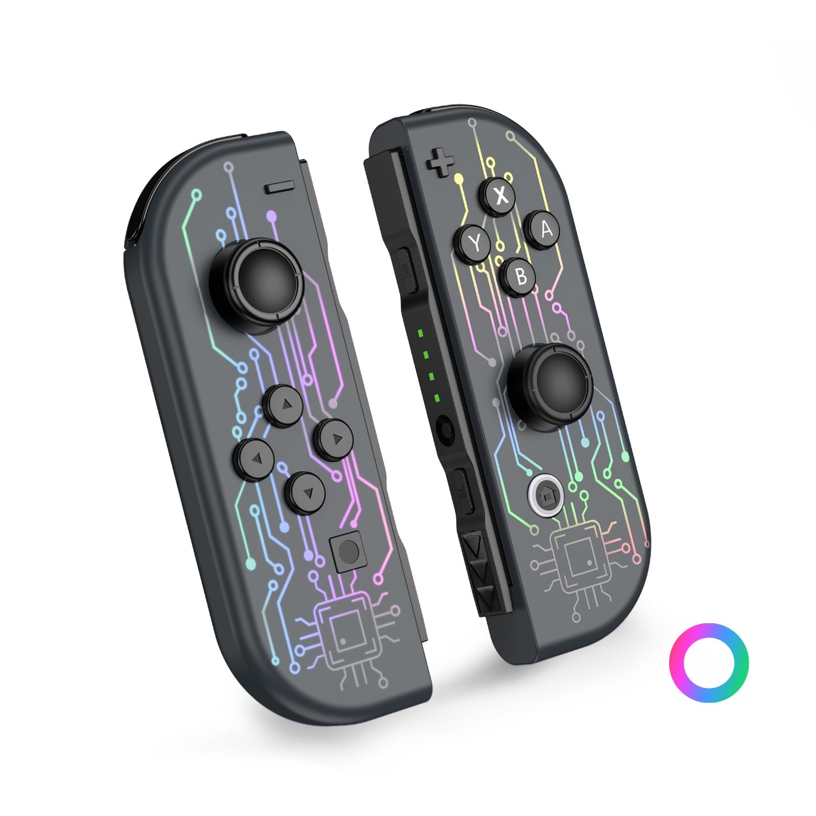 LungDongQuest Switch Joypad Replacement Controller, Switch Controller Compatible with Switch/OLED/Lite- Switch Handheld Controller with 7-Colors Light