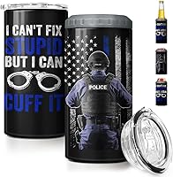 Vista 26 de SANDJEST Vaso de caza estilo madera con bandera americana 4 en 1, vaso termo de 12oz, enfriador de latas, funda protectora, vaso delgado de acero