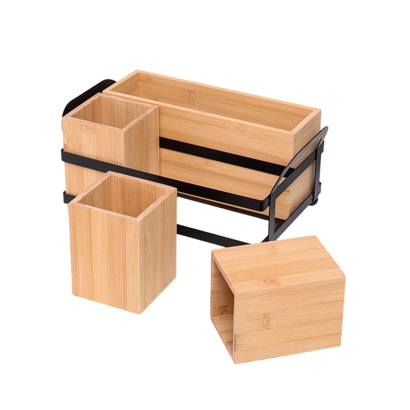 NVOQILIN Portable Party Supplies Storage Holds Paper Plates Forks Spoons and Knives in Single Unit Space Saving Utensil Stand