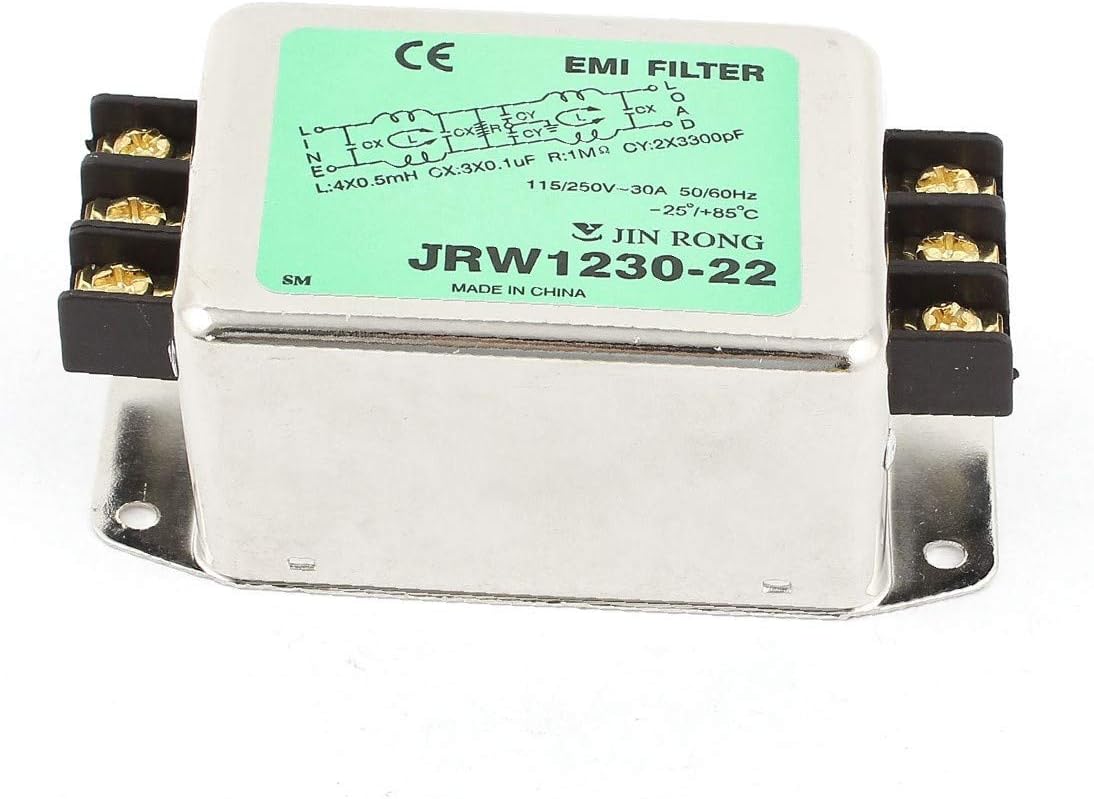 NEW LON0167 Metal Shell 6 Terminal Power Line EMI Filter AC 115V/250V 30A 50/60Hz(Metal Shell 6 Terminal Power Line EMI-Filter AC 115-V / 220 V For UAE 30A 50 / 60Hz