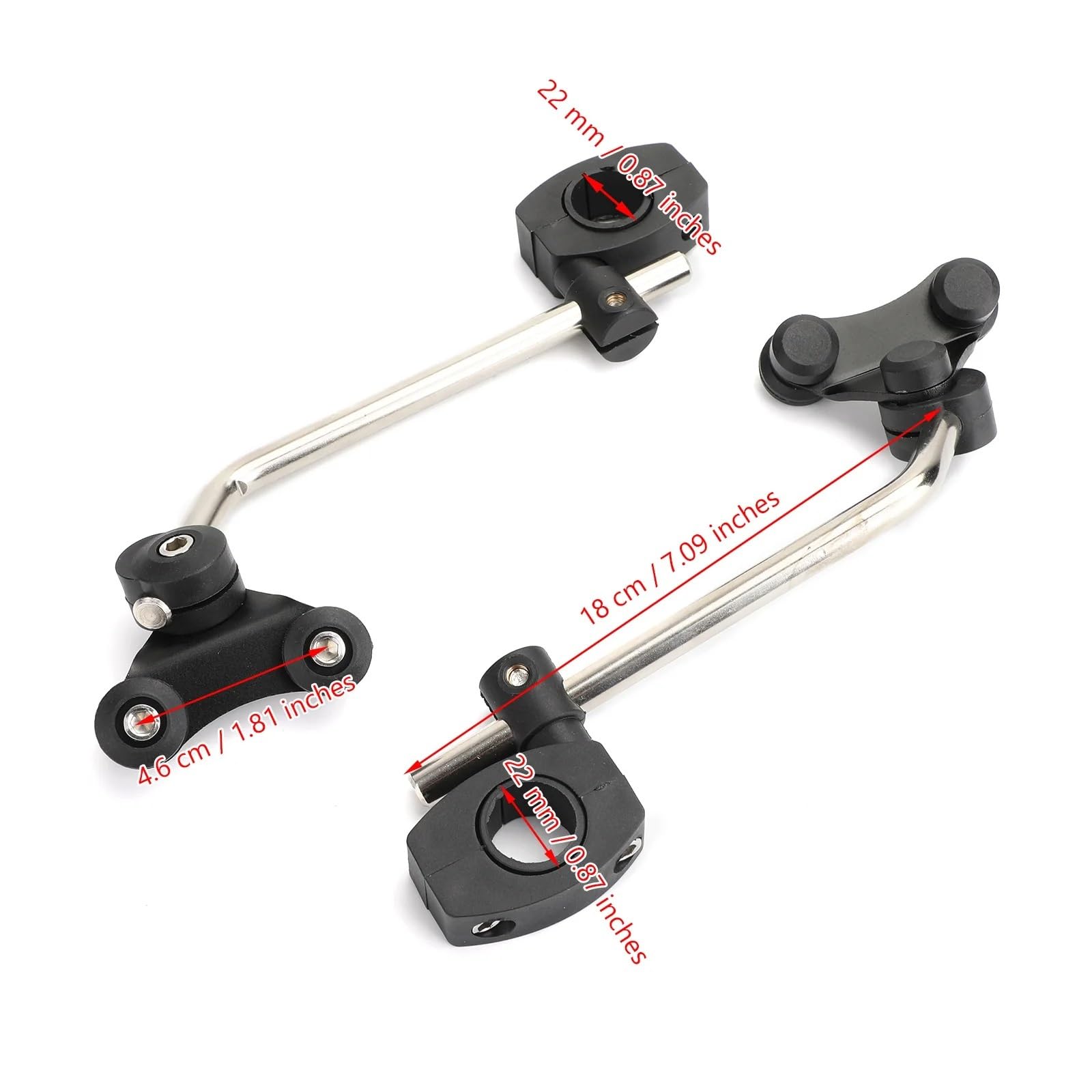 Moto Pare-Brise Avant Support Montage Pare-Brise Guidon Moto Universel 7/8" 22 Mm Déflecteurs Vent Moto(Noir)