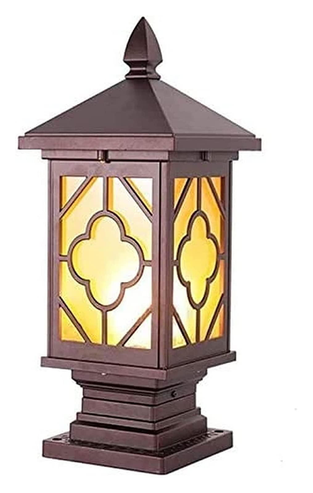 Cortile leggero Luci a colonna impermeabili Cortile retrò Luce a palo rotondo Luci da patio per villa vecchio stile industriale Luci da prato antipioggia Giardino Illuminazione marrone Lampada per