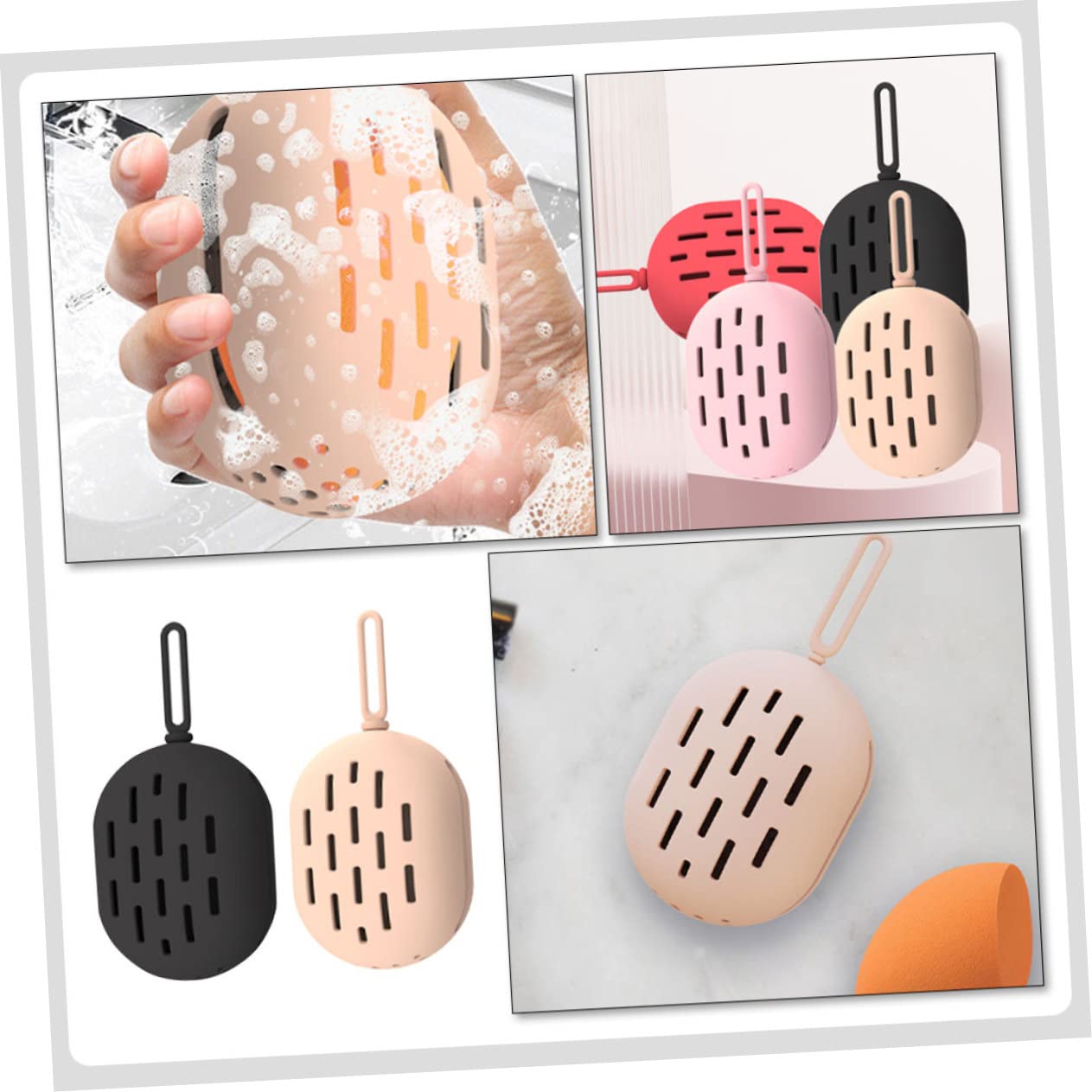 Beaupretty 6piezas Organizador De Esponjas De Maquillaje De Silicona Estuche Práctico para Esponjas para Dama y De Belleza