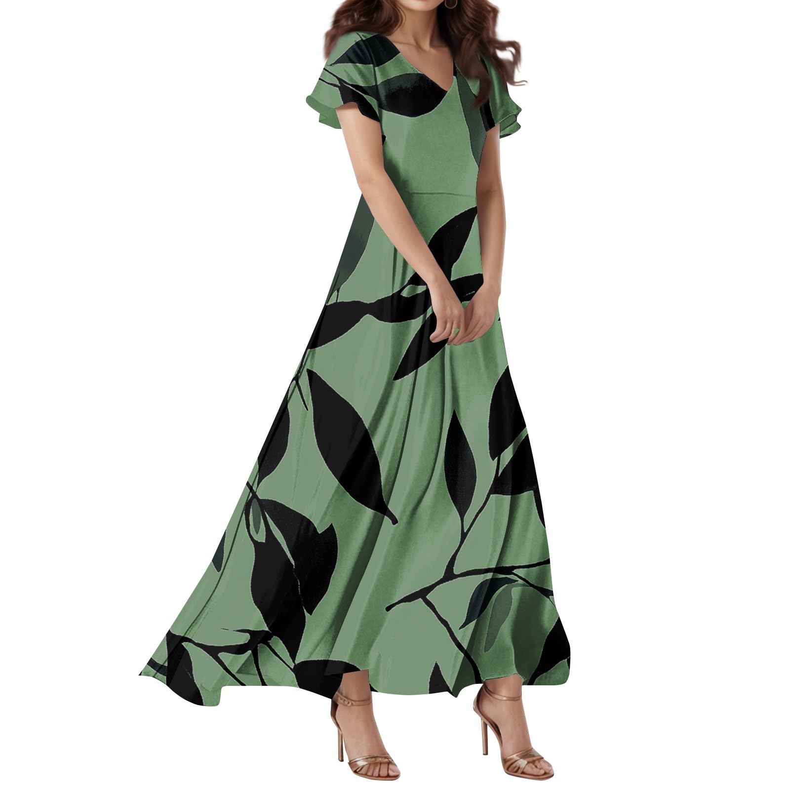 Robe de bal femme basic douce col v slim pour cérémonie