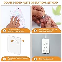 Vista 3 de 50 almohadillas adhesivas de doble cara para montaje, cinta cuadrada precortada de dos caras de 1-3/8 pulgadas, cinta adhesiva de doble cara