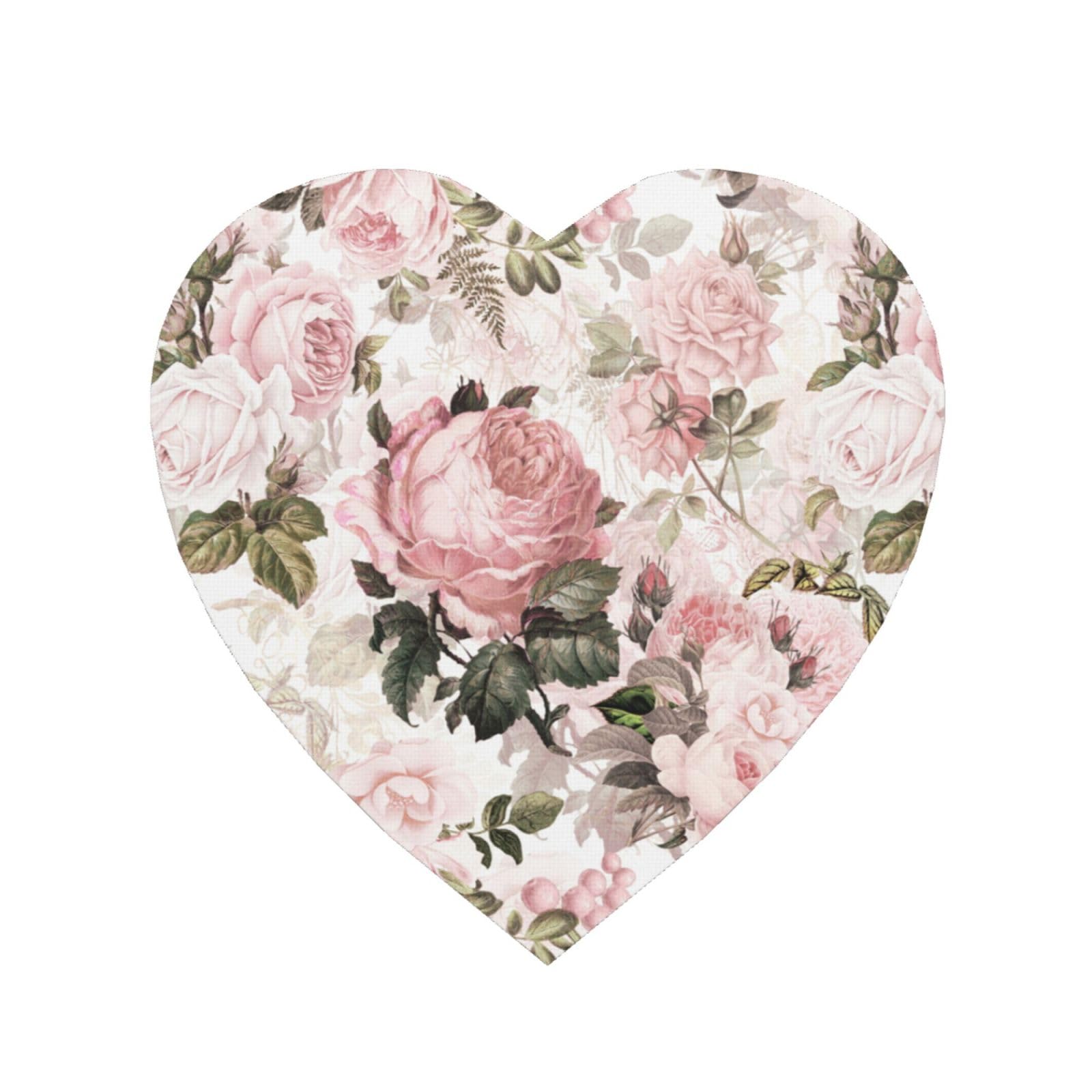 Vintage Shabby Chic Sepia Pink Roses, Heart Shape Soft Magnetic Fridge Magnets Magnetic Refrigerator Sticker 1pc