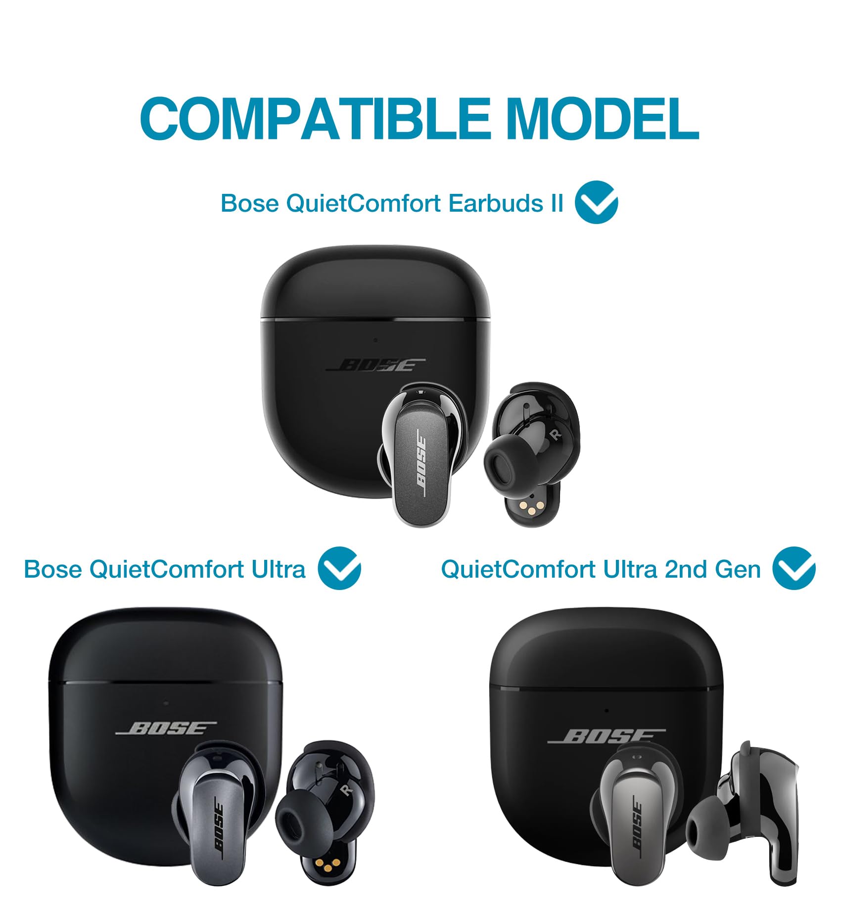 SURITCH Protective Cases for Bose QuietComfort Earbuds II 2022