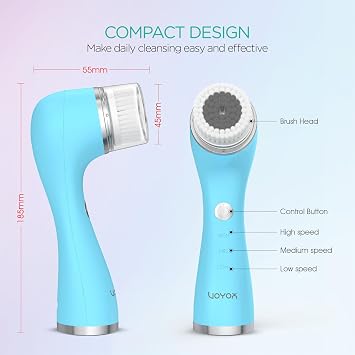 VOYOR Facial Cleansing Brush, 5-in-1 Electric Spin Face Scrubber Set