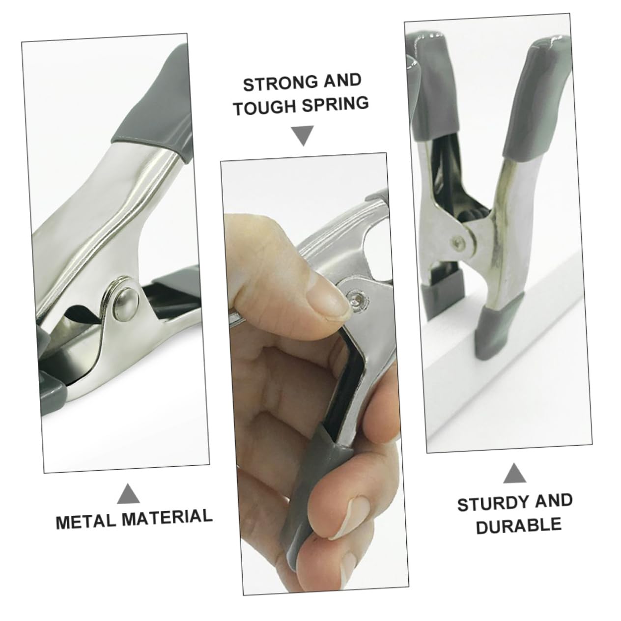 KICHOUSE 6pcs 4 Clip Background Clamps Backdrop Spring Clamps Backdrop Support Clamps Backdrop Clamps Photo Studio Clamp Curtain Spring Clamp Photo Backdrop Stand Canvas Clamps Metal Grey