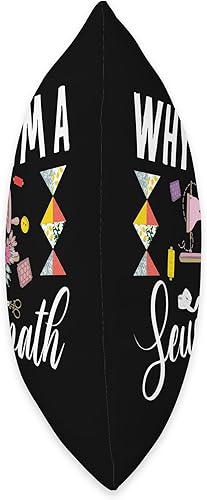 Miniatura 2 de CharlIan Minds - Sewing Lover Humor Saying Why Yes Im A Sewciopath - Divertida almohada de día para máquina de coser, 16 x 16 pulgadas, multicolor