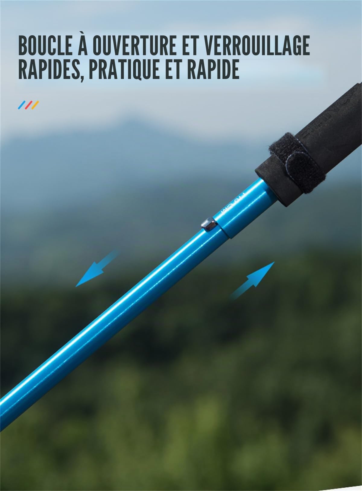AONIJIE en Alliage D'aluminium Pliable Bâtons de Trekking Ultraléger Antichoc 3 Node Bâtons de Randonnée, Bâtons de Marche avec Poignée Souple en Mousse EVA pour la Randonnée