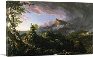 ARTCANVAS The Course Of Empire The Savage State 1836 Canvas Art Print Stretched Framed Painting Picture Poster Giclee Wall Decor by Thomas Cole - 40" x 26" (0.75" Deep)