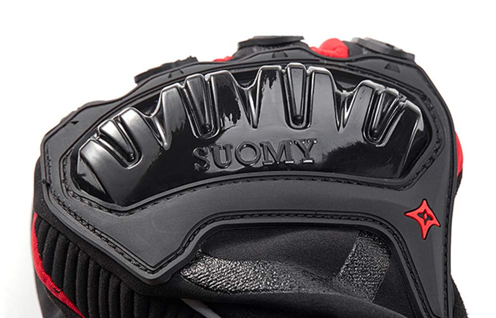 BaronHong Zimowe rękawice motocyklowe, ciepłe, wodoszczelne rękawice motocyklowe z ochroną kostek, oddychające rękawice do jazdy zimowej, ATV, skuterów niebieski czerwony l