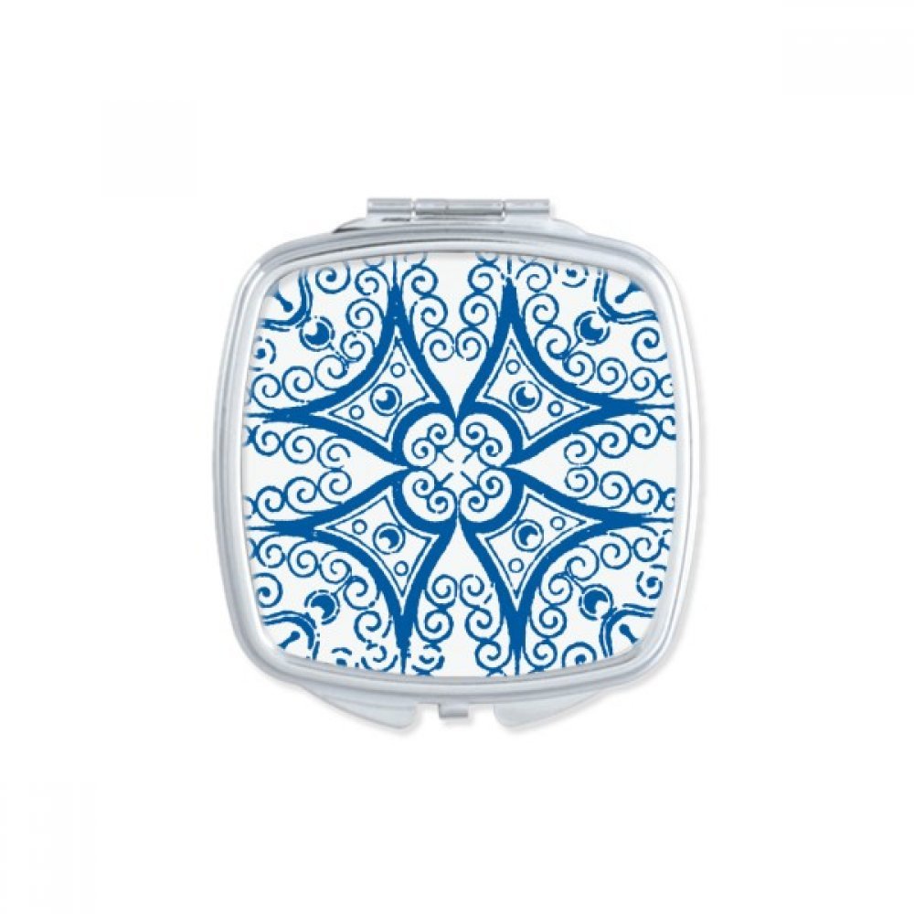 Miroir carré de maquillage compact Talavera motif floral illustré et portable