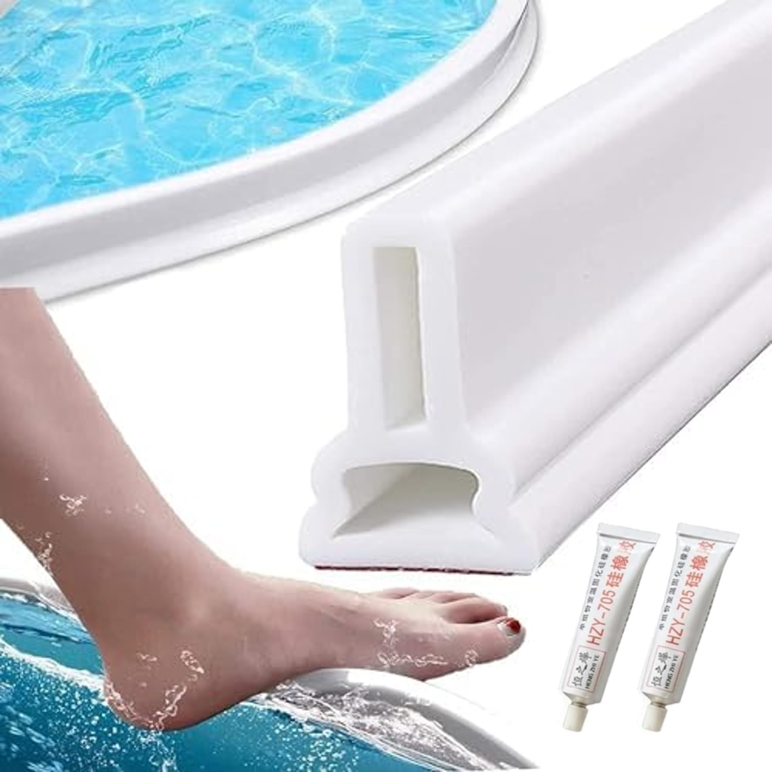 Litenyx 5 Meter Water Stopper for Bathroom Kitchen Slab Corner Strip Tape with Glue Threshold Water Dam Barrier Silicone Strip for Shower Floor Tiles Water Stopper Tapes for Doors(White) 4.5cm Height (B09VP27CF8) Amazon Price History, Amazon Price Tracker
