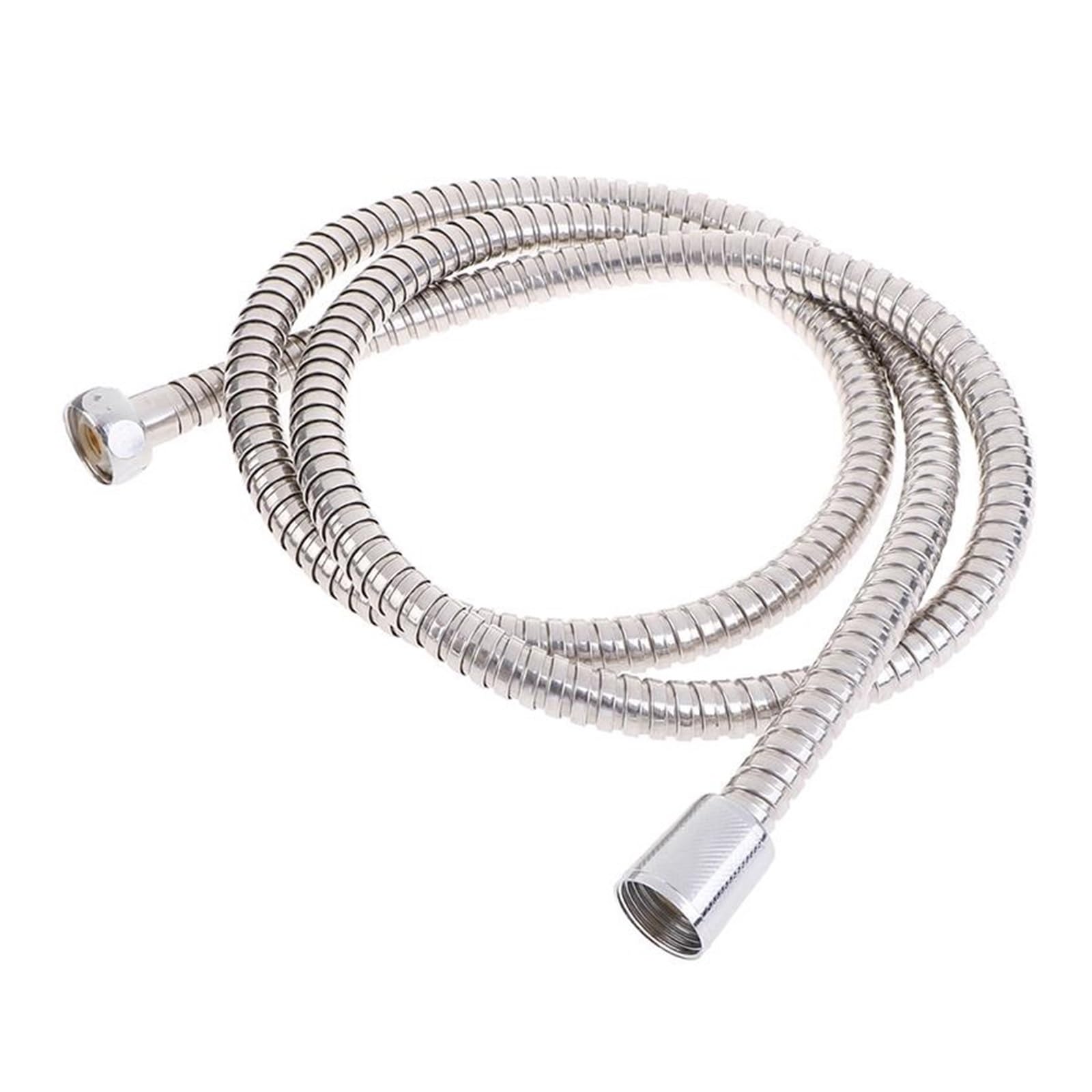 Manguera de ducha de acero inoxidable cromado, 120-150 cm (150 cm), flexible, antitorsión, ajuste universal para duchas de mano, fácil instalación