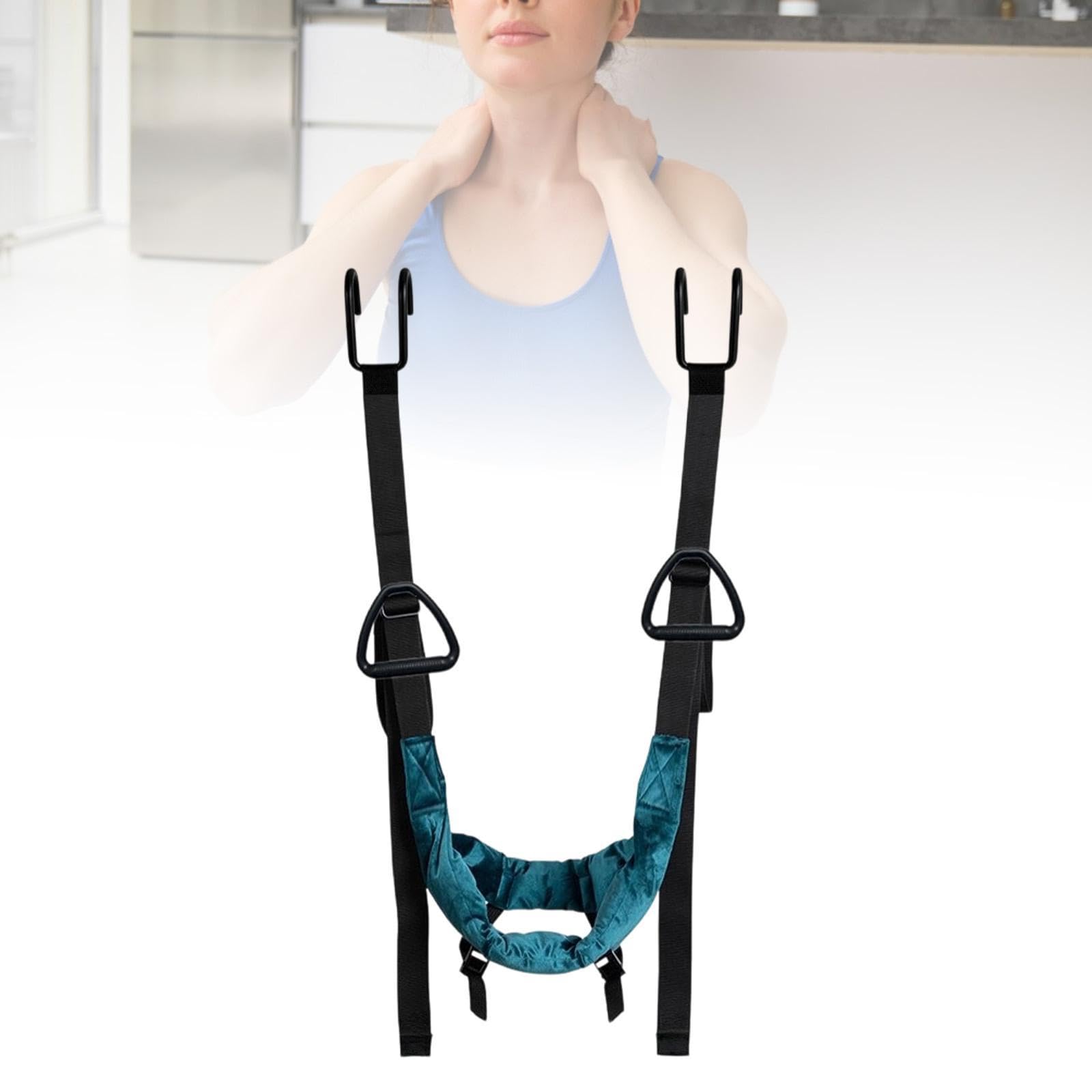Dispositif de Traction Cervicale, Sangle d'étirement Cervicale, Appareil de Traction Du Cou, Hamac d'étirement Du Cou, Harnais de Suspension, pour Soulagement de la Douleur Cervicale, avec PoignÉe