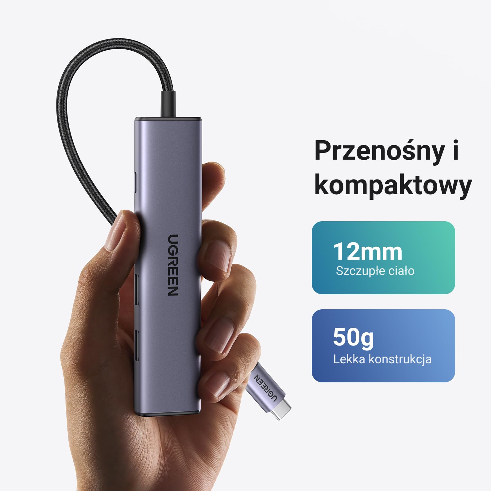 UGREEN Revodok USB C Hub PD100W, 4K HDMI, 3 porty USB A, adapter USB C kompatybilny z serią iPhone 16, Galaxy S24, Surface, MacBook Pro/Air, iPad Pro/Air, Steam Deck itp.
