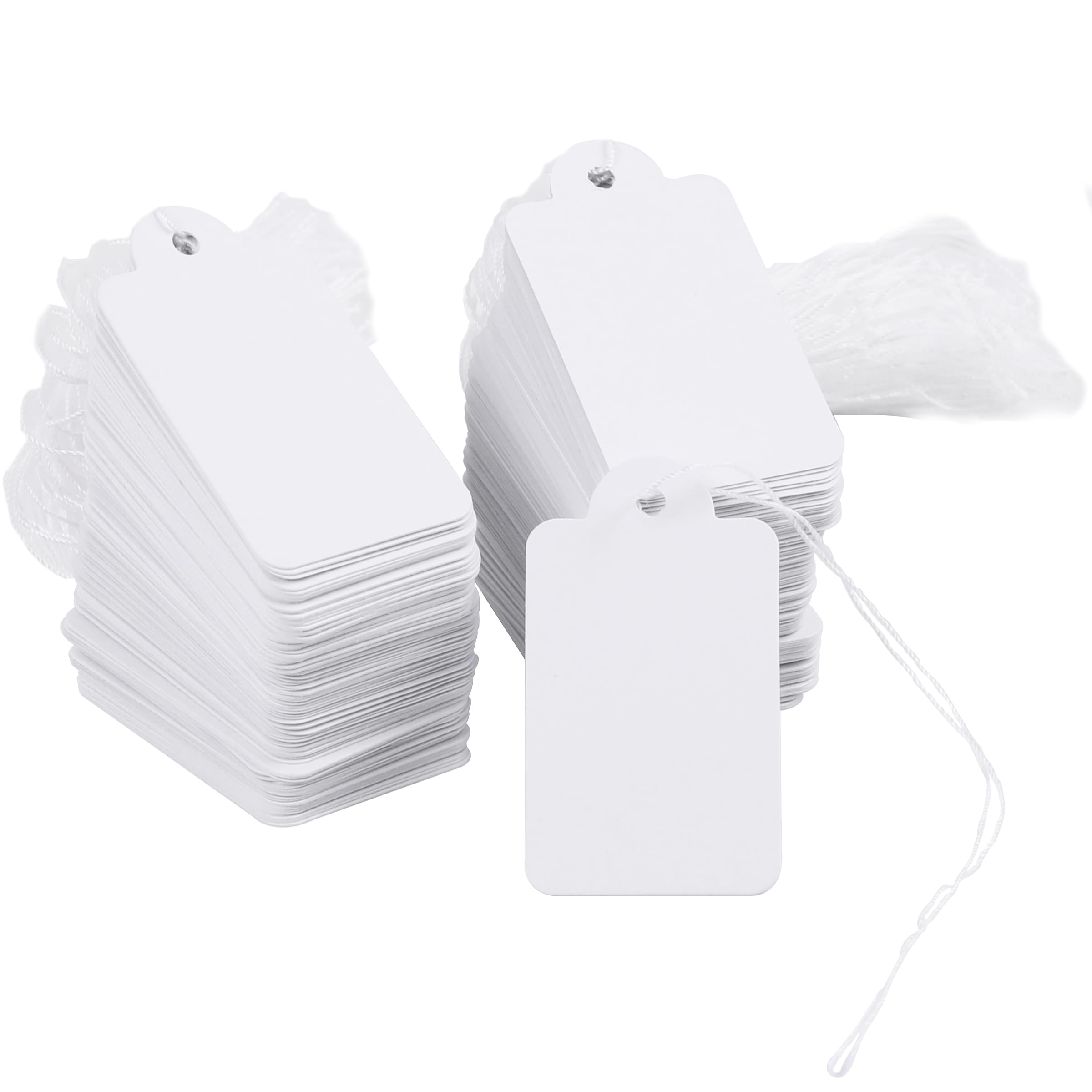 500Pcs Small White Writable Price Tags, Blank Gift Strung Labels